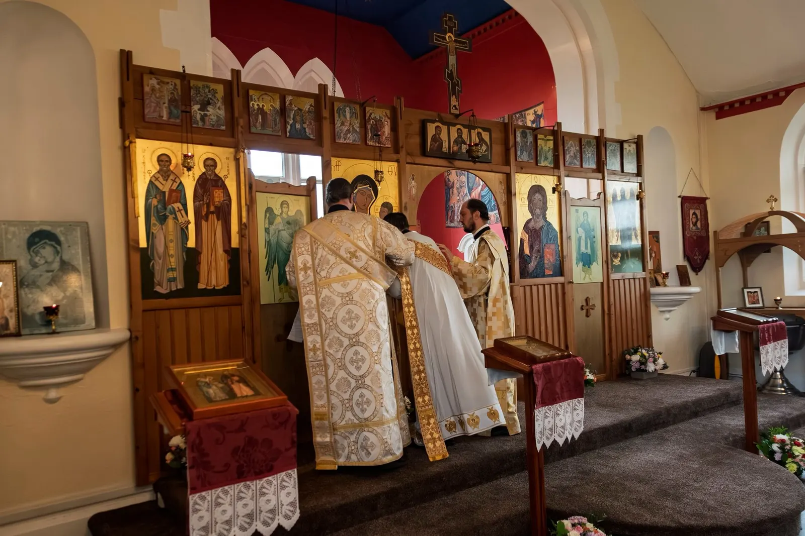 The clergy serving before the iconostasis of our church